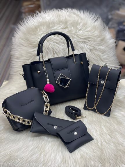Trendy Leather Bags for Girls (5PC set)