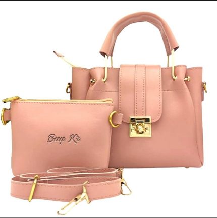 Pure Soft Leather Hand Bag for women (2PC bag)